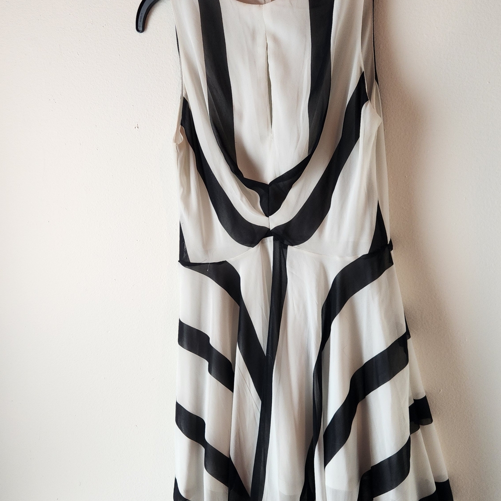 Mini Black and White Striped Dress